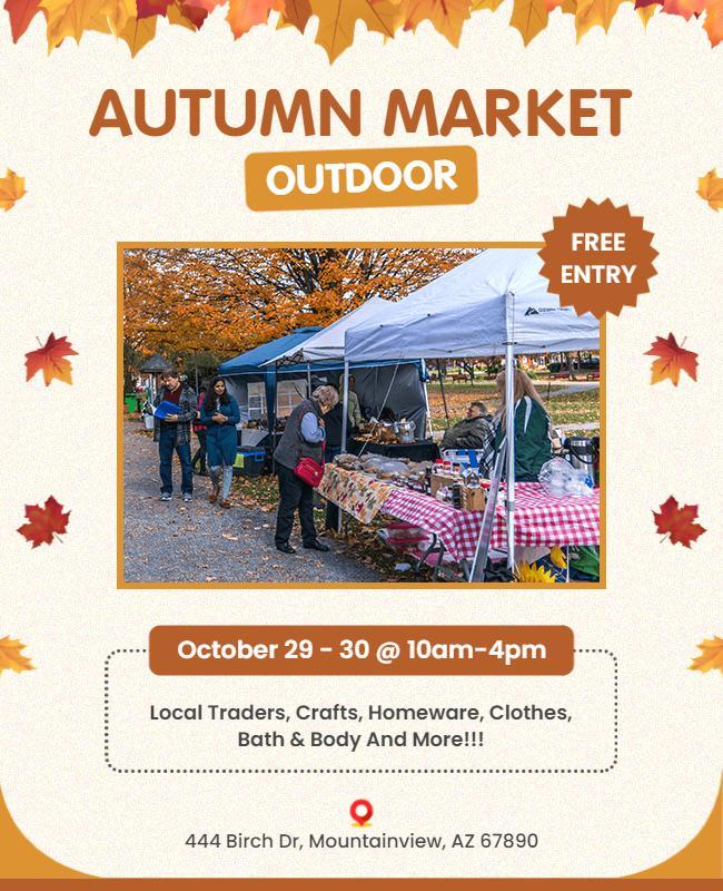 Outdoor Autumn Market Event Flyer Template