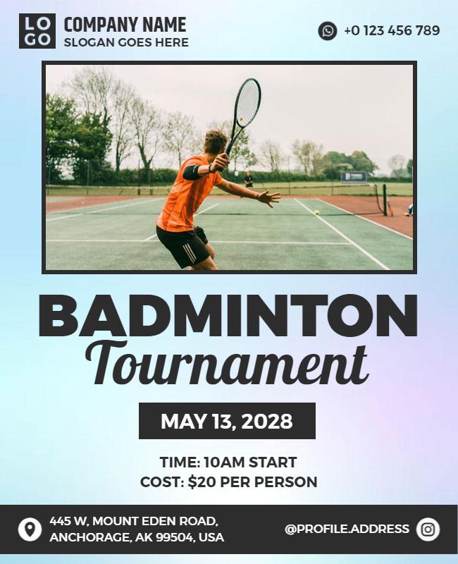 Outdoor Badminton Tournament Event Flyer Template