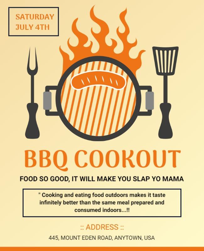 Outdoor Bbq Cookout Event Flyer Template