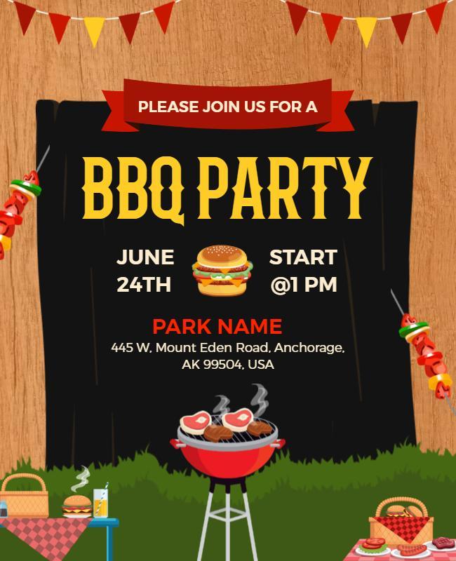 Outdoor Bbq Party Event Flyer Template