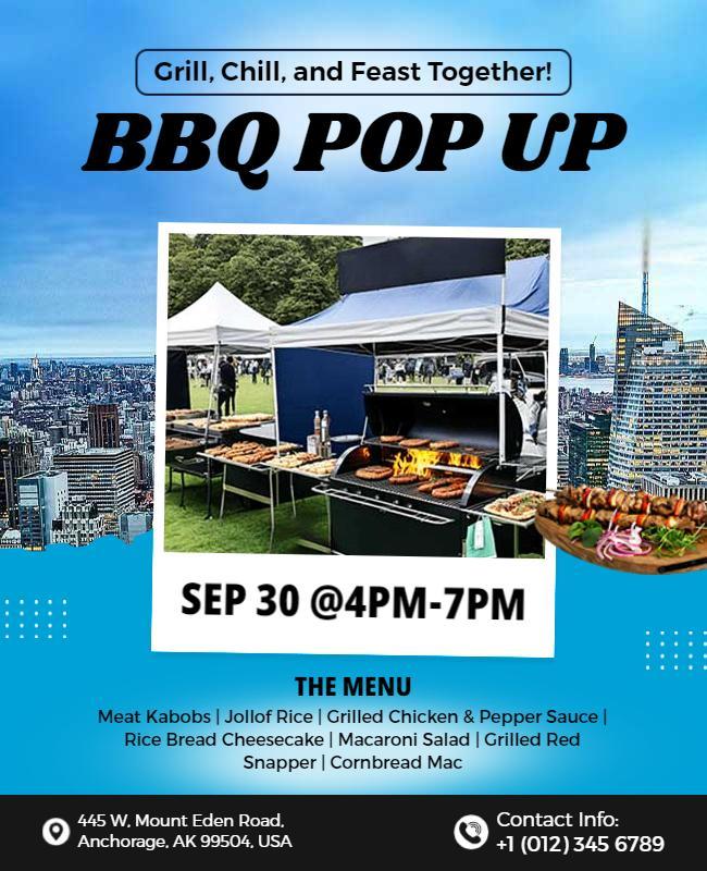 Outdoor Bbq Pop Up Event Flyer Template