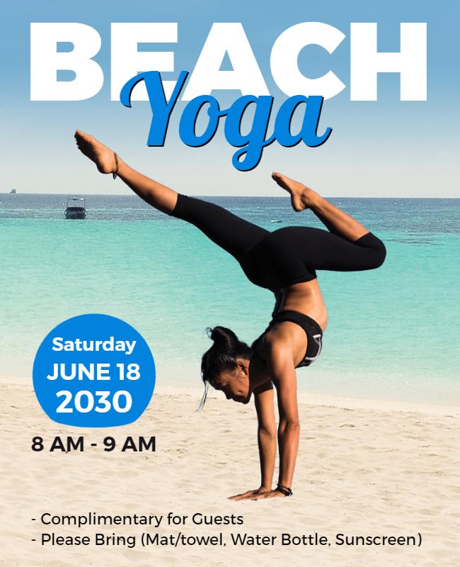 Outdoor Beach Yoga Event Flyer Template