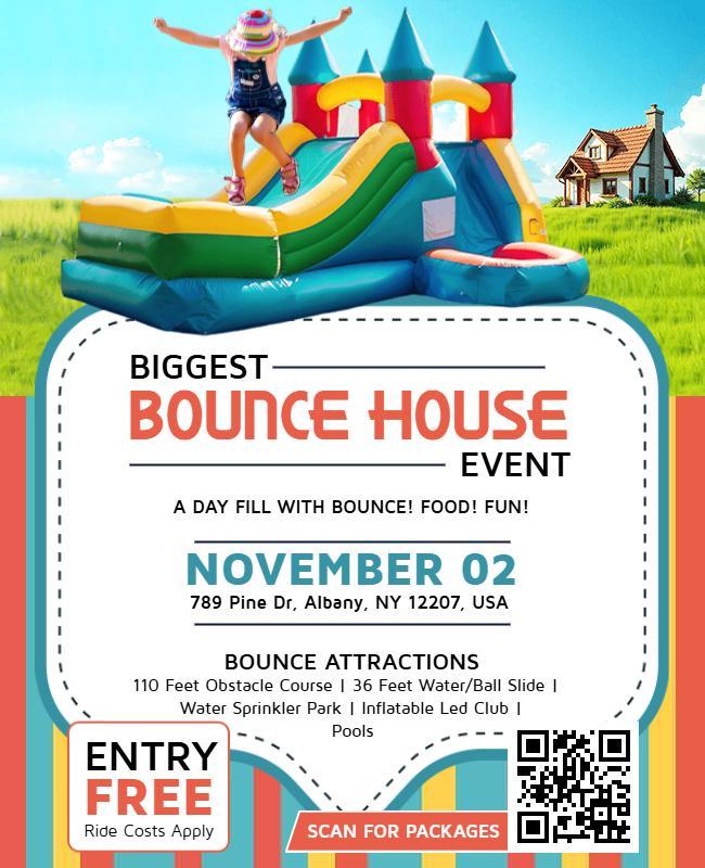 Outdoor Bounce House Event Flyer Template