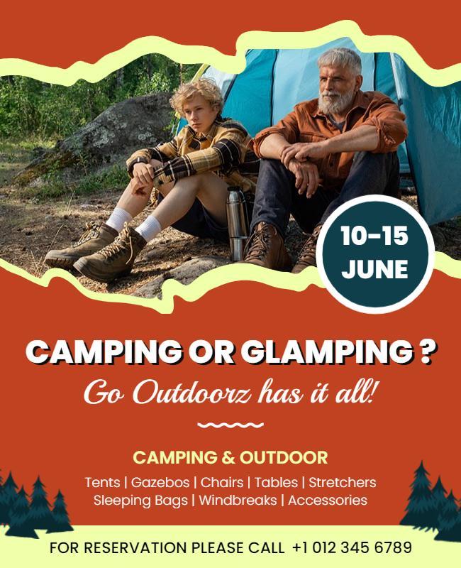 Outdoor Camping and Glamping Event Flyer Template