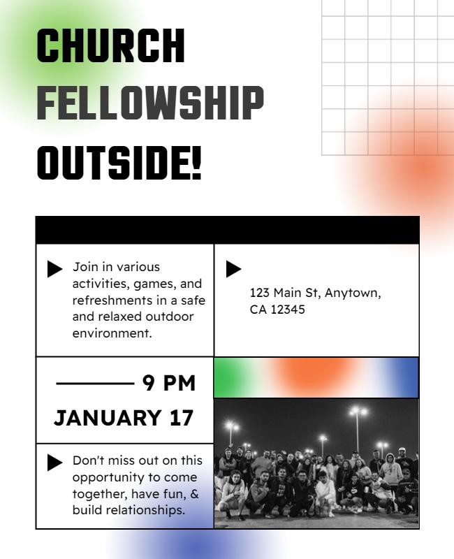 Outdoor Church Fellowship Event Flyer Template