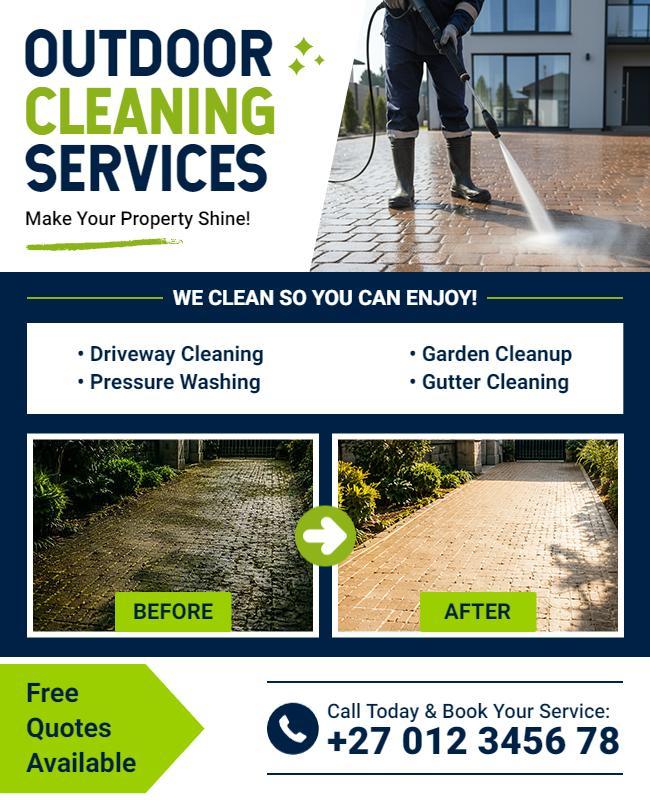Outdoor Cleaning Services Promotional Flyer Template