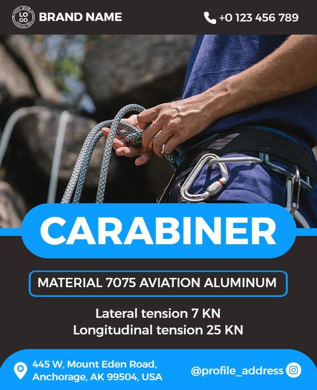 Outdoor Climbing Carabiner Safety Gear Flyer Template