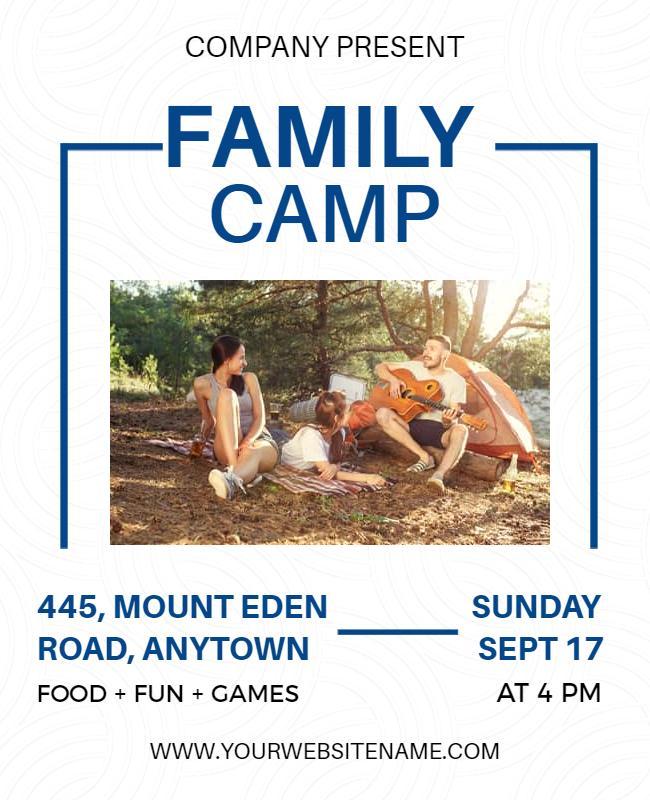 Outdoor Family Camp Adventure Gathering Flyer Template