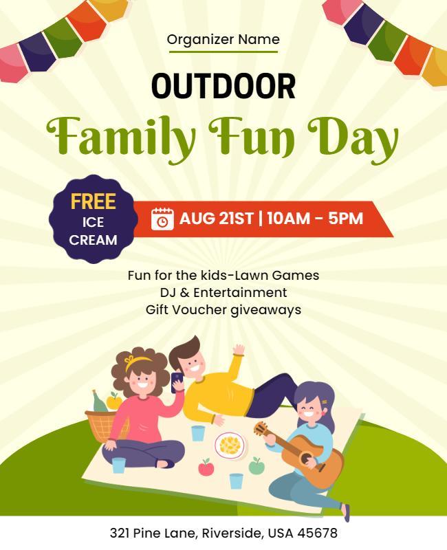 Outdoor Family Fun Day Event Flyer Template