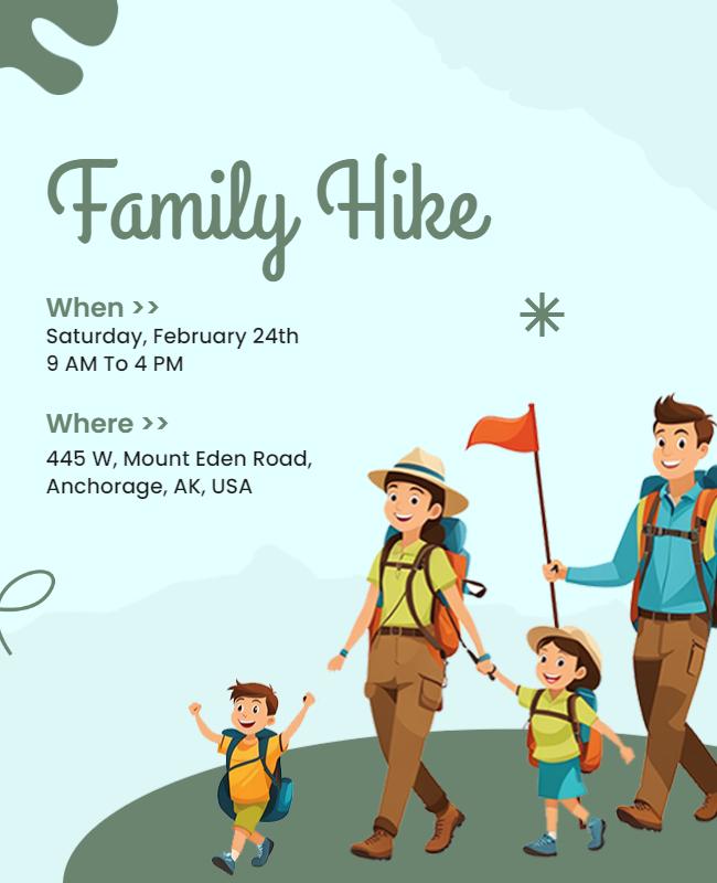 Outdoor Family Hiking Event Flyer Template