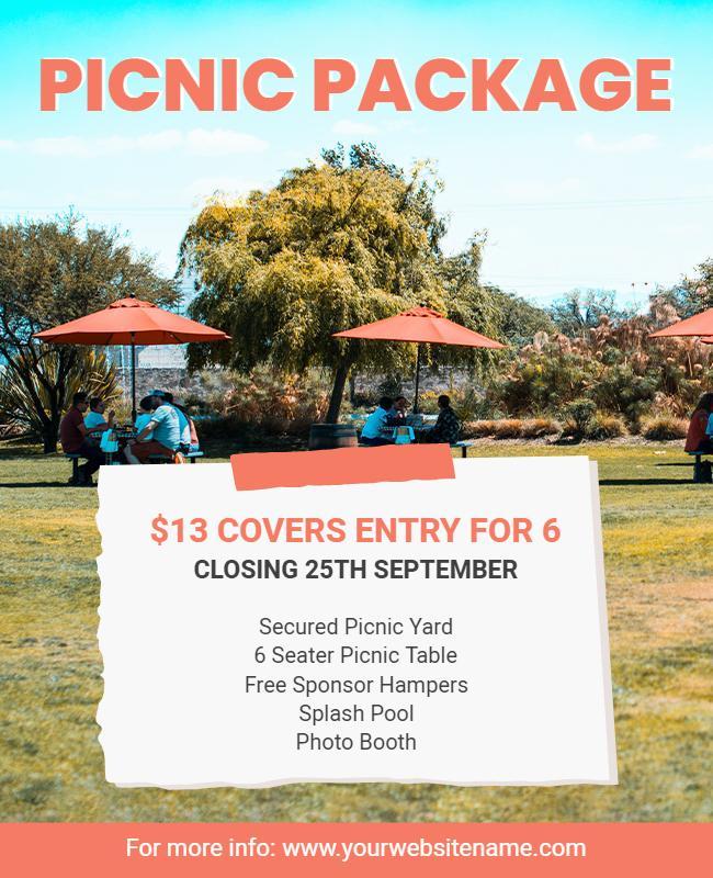 Outdoor Family Picnic Package Flyer Template