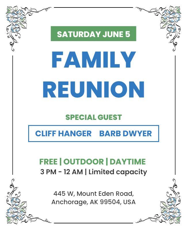 Outdoor Family Reunion Event Flyer Template