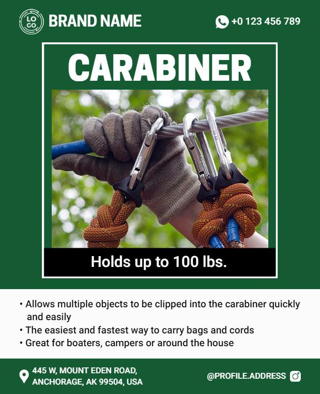 Outdoor Gear Carabiner Promotion Flyer Template