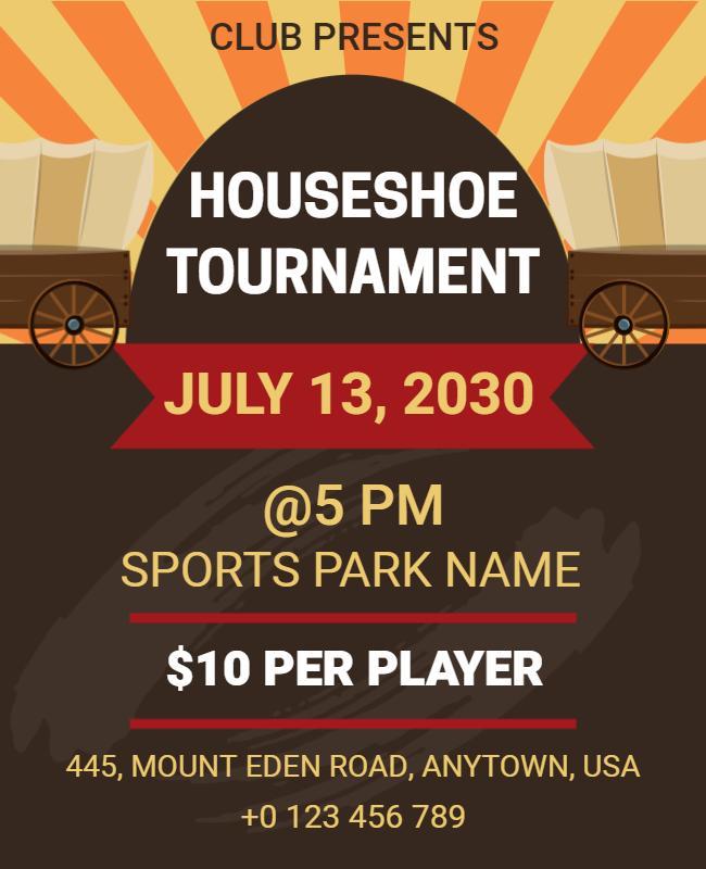 Outdoor Horseshoe Tournament Event Flyer Template