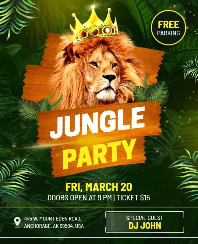 Outdoor Jungle Theme Party Flyer Template