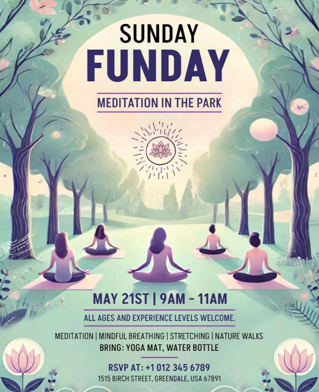 Outdoor Meditation Event Flyer Template