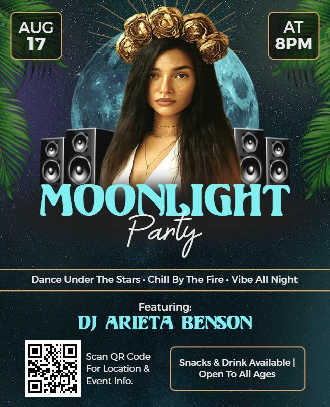 Outdoor Moonlight Party Flyer Template