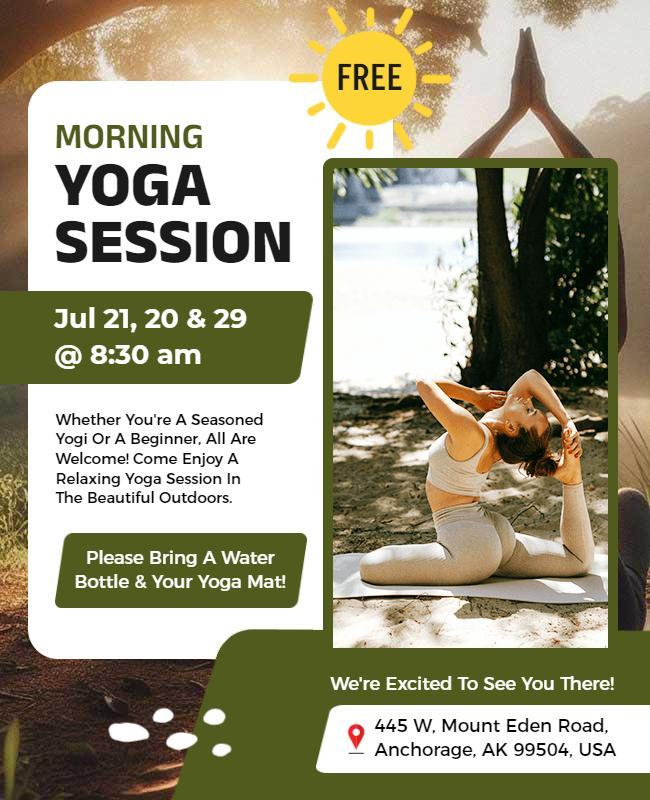 Outdoor Morning Yoga Session Flyer Template