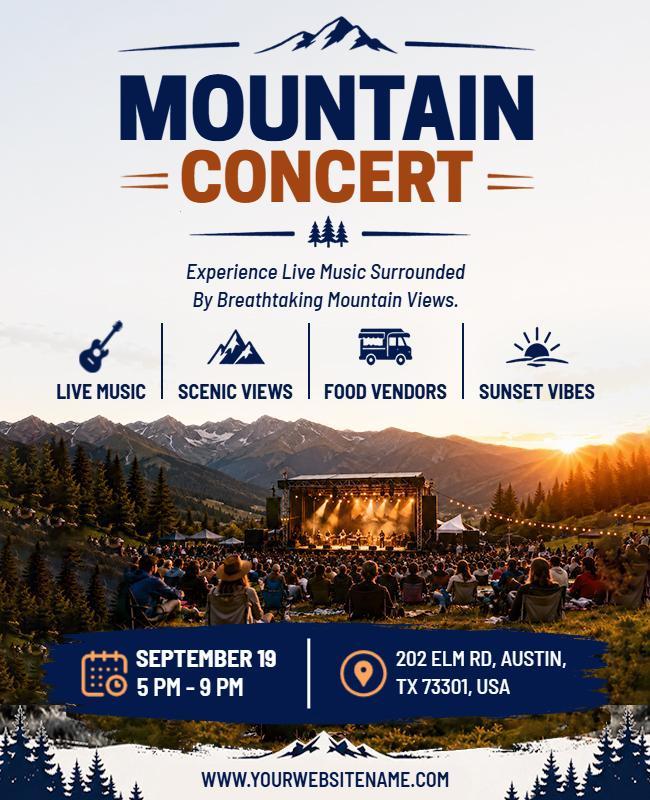 Outdoor Mountain Concert Promotional Flyer Template