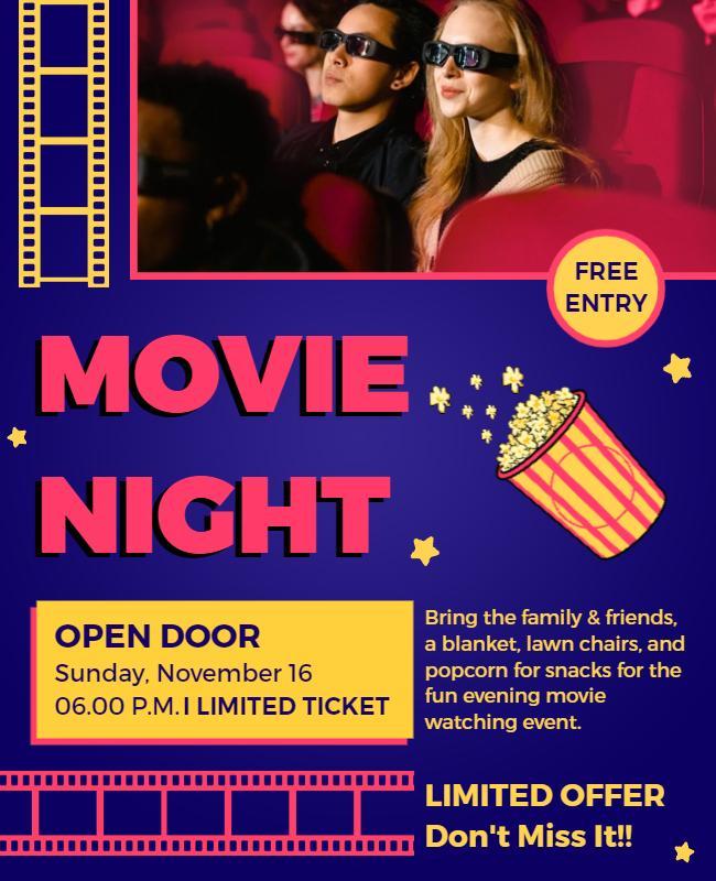 Outdoor Movie Night Event Flyer Template