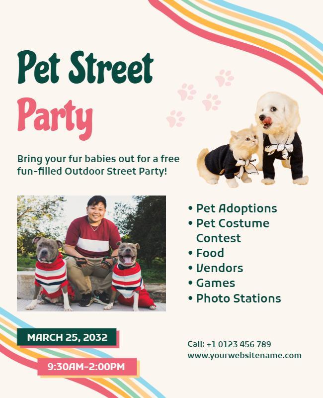 Outdoor Pet Street Party Event Flyer Template