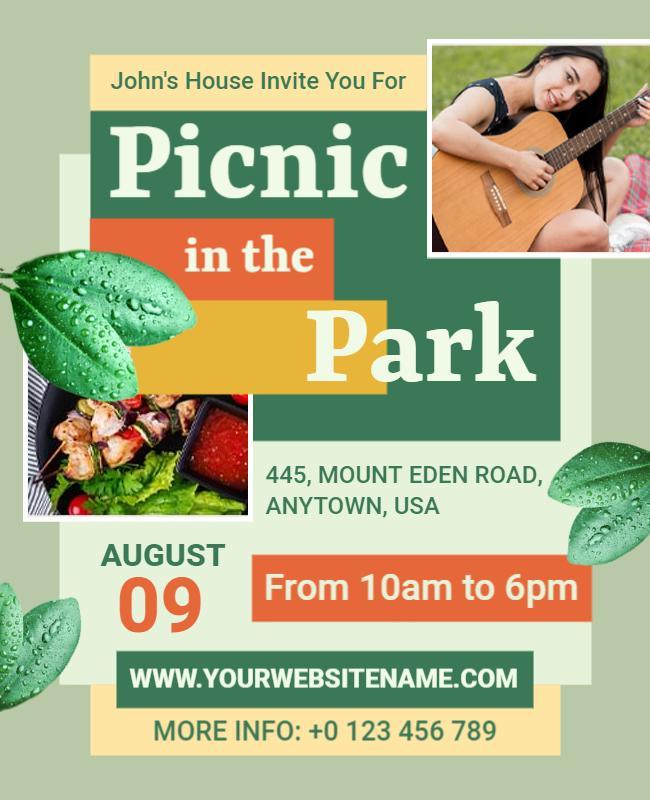 Outdoor Picnic in the Park Event Flyer Template