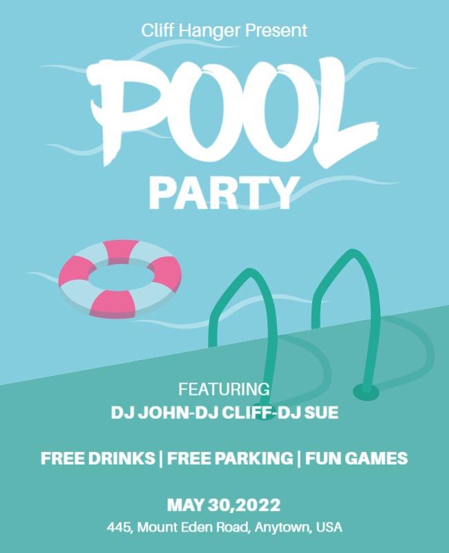 Outdoor Pool Party Event Flyer Template