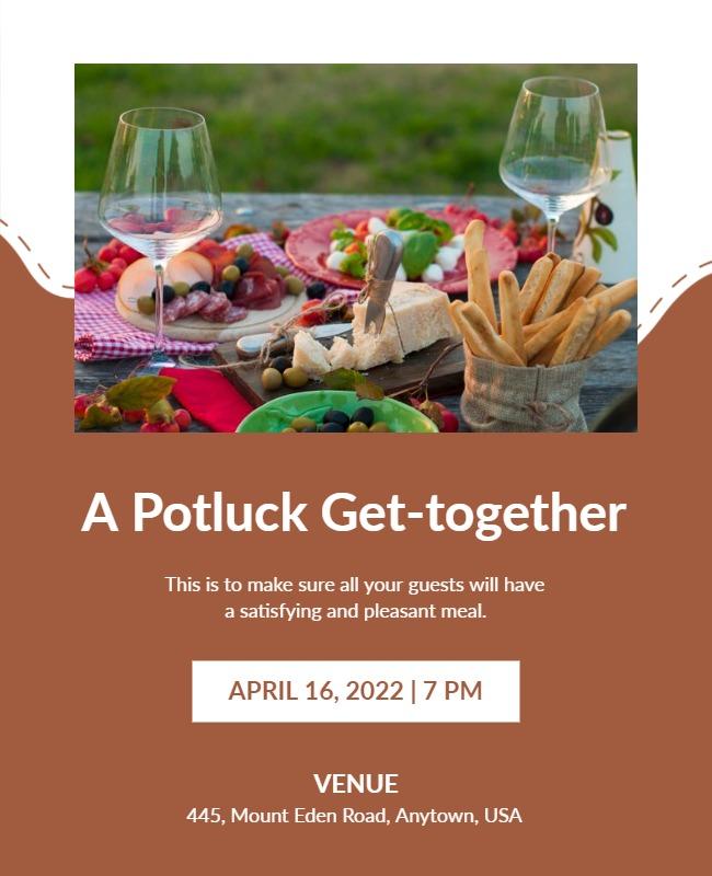 Outdoor Potluck Gathering Invitation Flyer Template