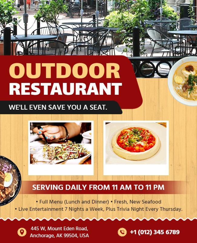 Outdoor Restaurant Dining Experience Flyer Template