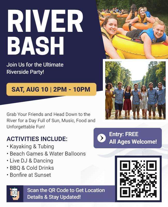 Outdoor River Bash Entertainment Flyer Template