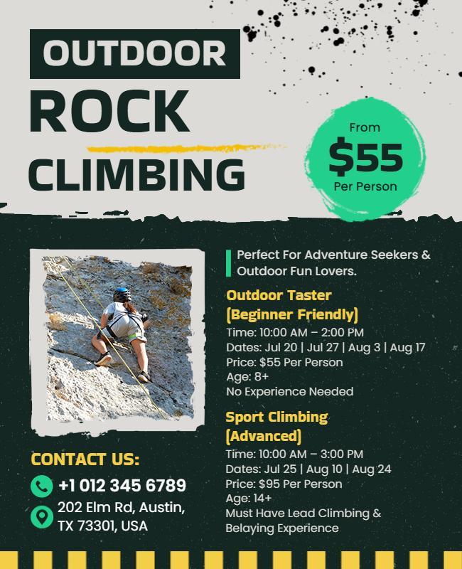 Outdoor Rock Climbing Adventure Flyer Template
