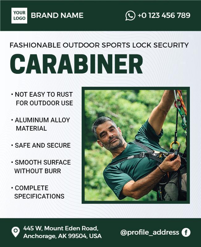 Outdoor Sports Security Carabiner Flyer Template