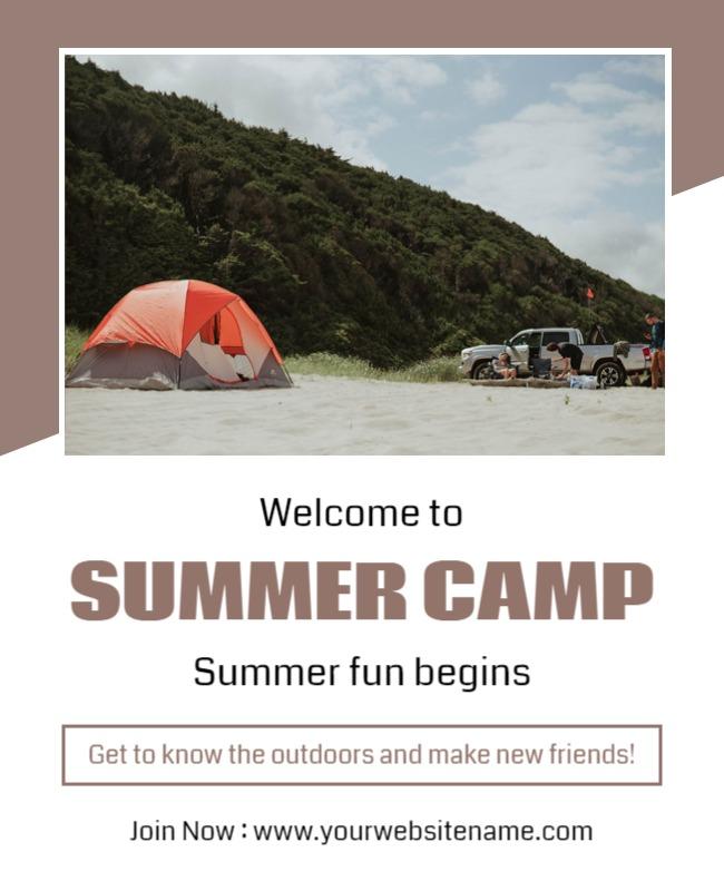 Outdoor Adventure Summer Camp Welcome Flyer Template