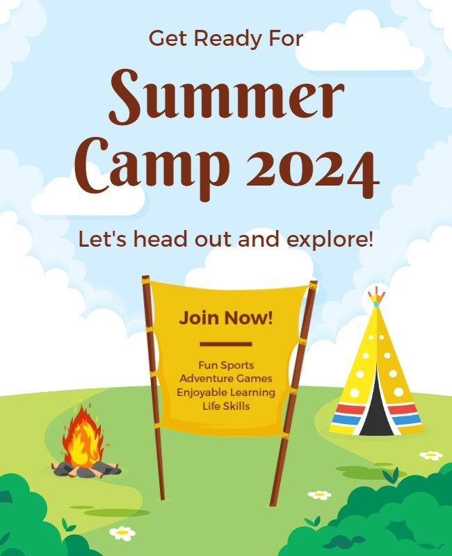 Outdoor Summer Camp Adventure Flyer Template