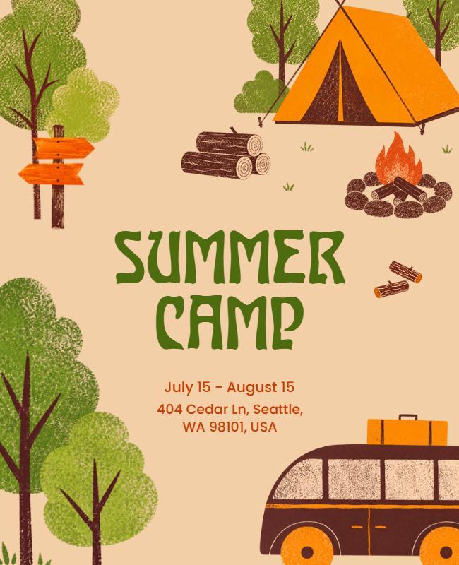 Outdoor Summer Camp Adventure Poster Template