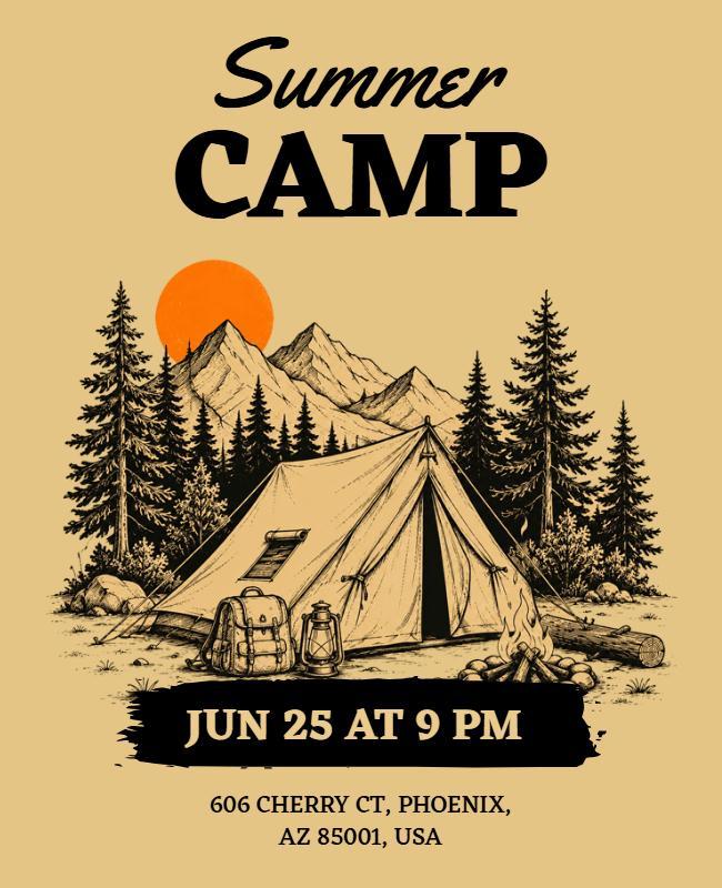 Outdoor Summer Camp Event Poster Template
