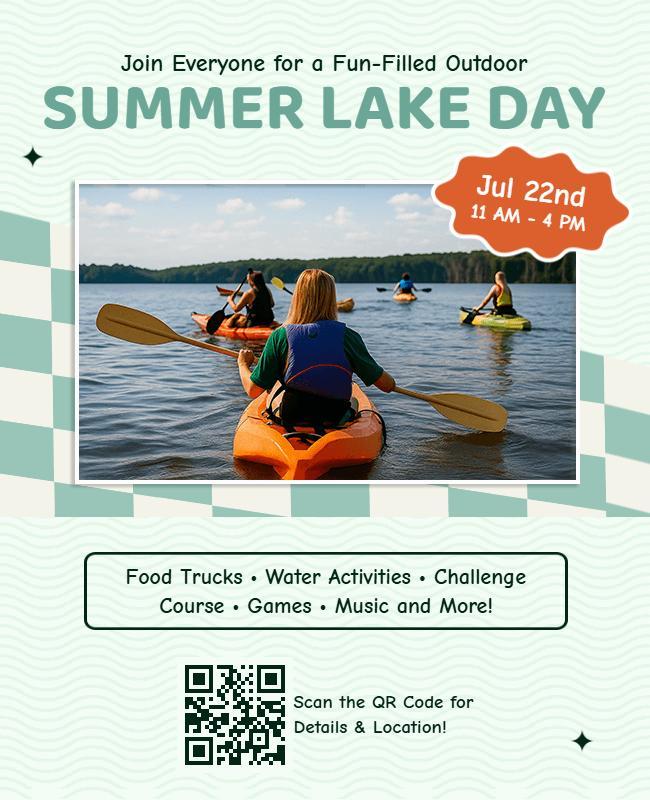 Outdoor Summer Lake Day Event Flyer Template