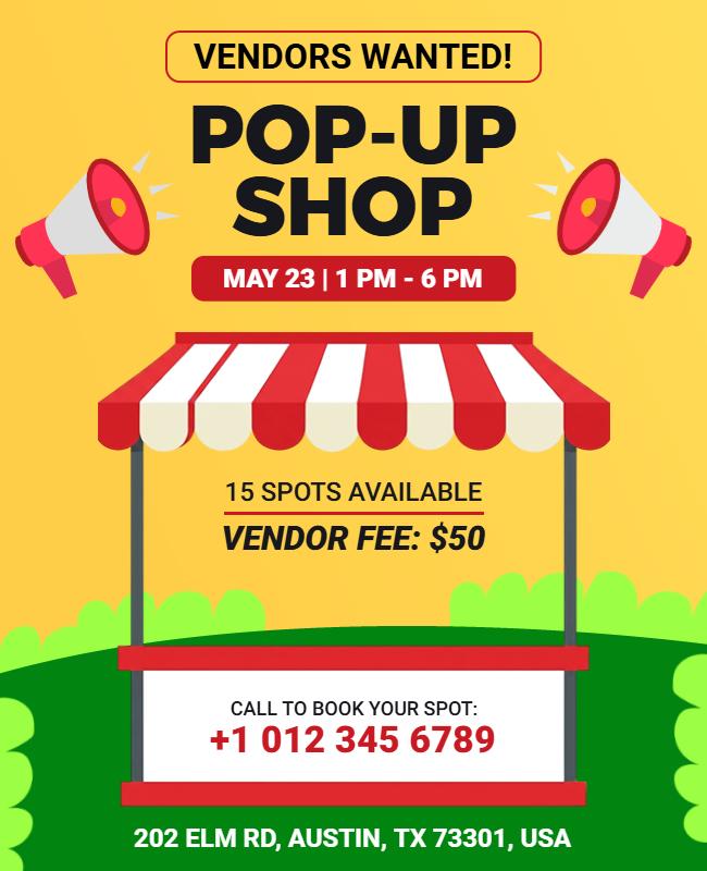 Outdoor Vendor Pop-up Shop Flyer Template