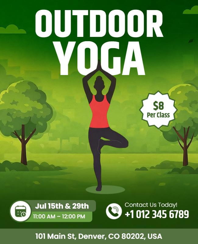 Outdoor Yoga Class Promotion Flyer Template