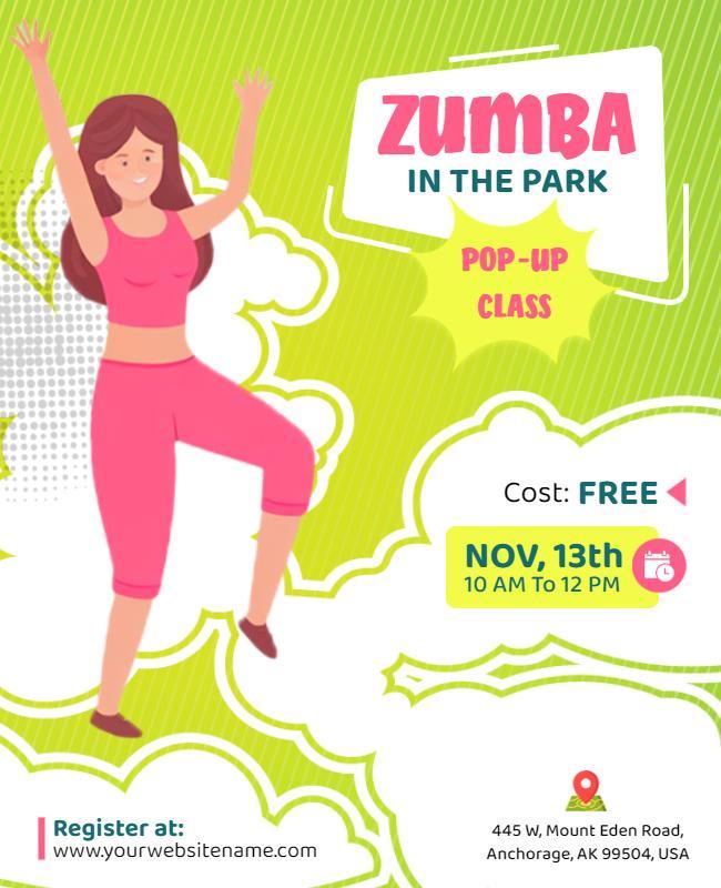 Outdoor Zumba Fitness Class Event Flyer Template