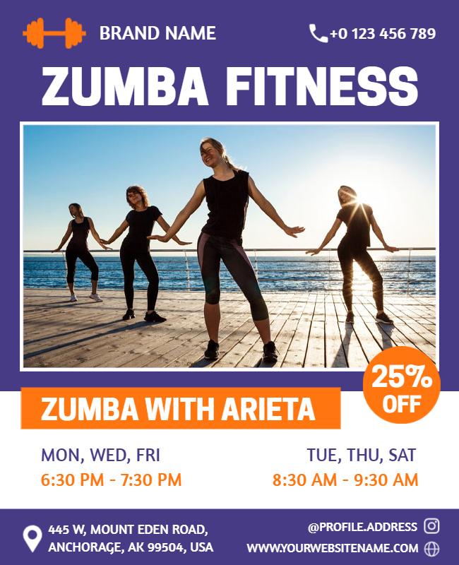 Outdoor Zumba Fitness Class Promotion Flyer Template