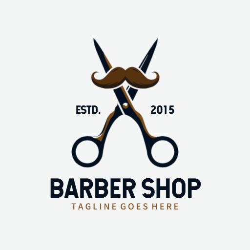 Outstanding Barber Shop Logo Featuring Classic Scissors Design Logo Template