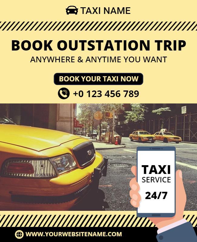 Outstation Taxi Booking Promotional Flyer Template