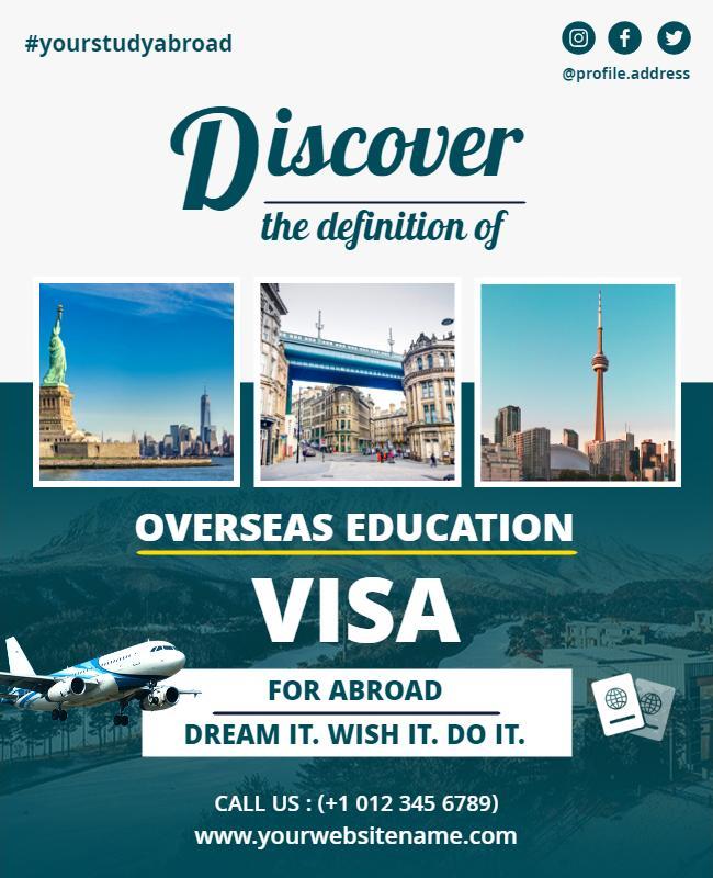 Overseas Education Visa Promotion Flyer Template