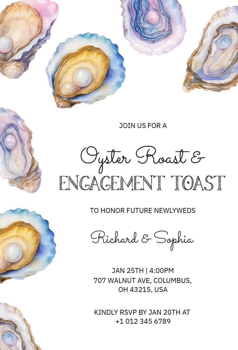 Oyster Roast Engagement Toast Celebration Invitation Template