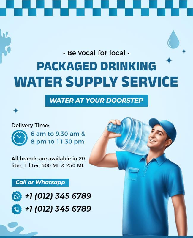 Packaged Water Home Delivery Service Flyer Template