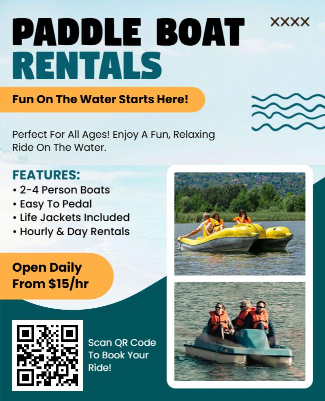Paddle Boat Rentals Flyer Template