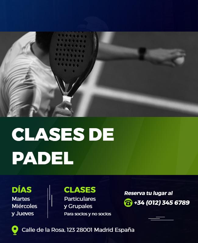 Padel Classes Promotional Flyer Template