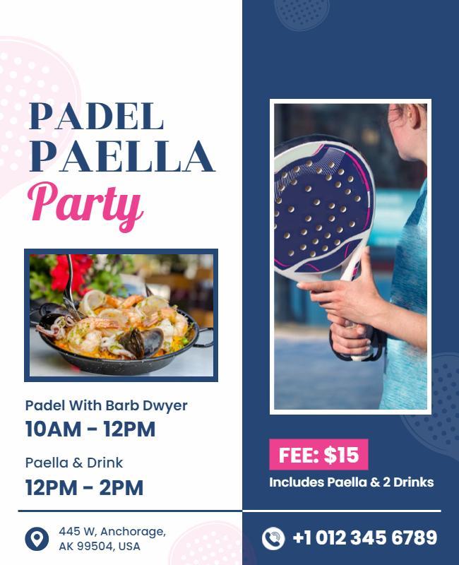 Padel Paella Party Event Flyer Template