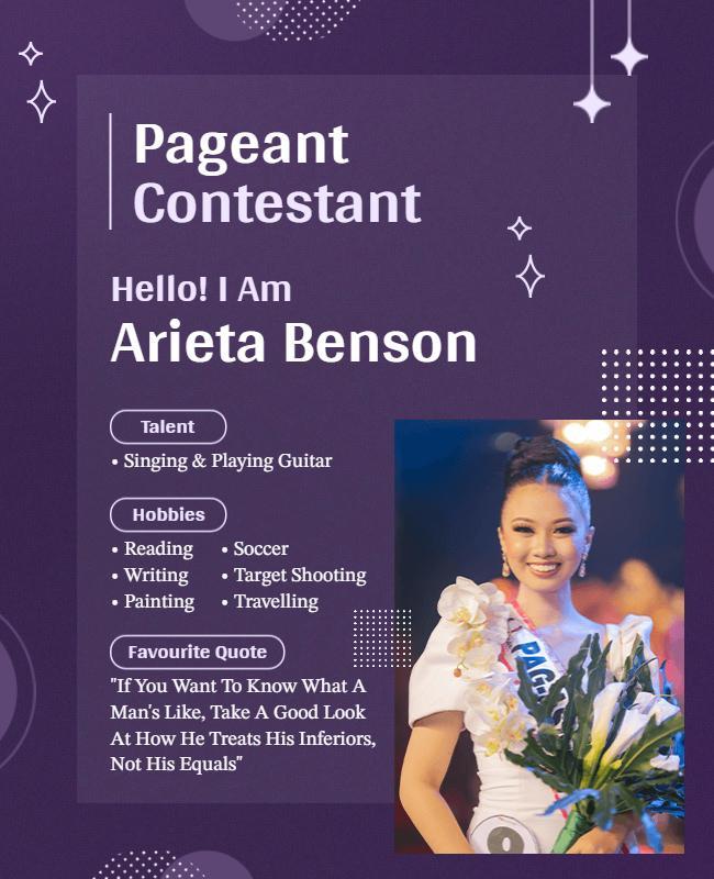 Pageant Contestant Introduction Flyer Template